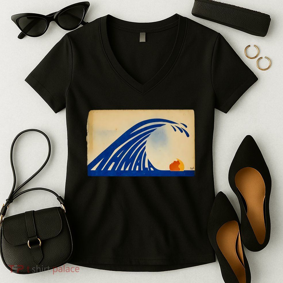 Gary Taxali Kamala Wave Women's V-Neck T-Shirt