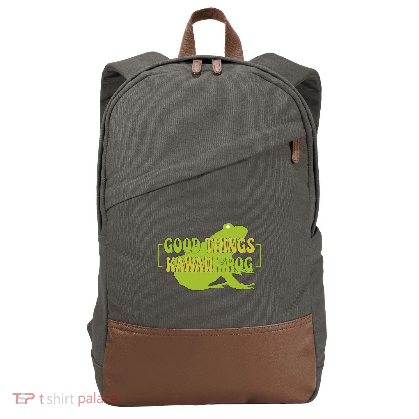 Good Things Kawaii Frog Gift Cotton Canvas Backpack