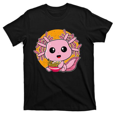 Girls Teens Kawaii Axolotl Eating Ra Noodles Anime Lover T-Shirt