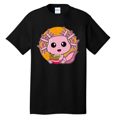 Girls Teens Kawaii Axolotl Eating Ra Noodles Anime Lover Tall T-Shirt