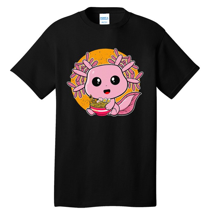 Girls Teens Kawaii Axolotl Eating Ra Noodles Anime Lover Tall T-Shirt