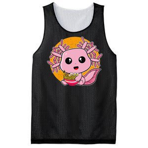 Girls Teens Kawaii Axolotl Eating Ra Noodles Anime Lover Mesh Reversible Basketball Jersey Tank