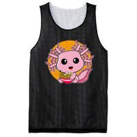 Girls Teens Kawaii Axolotl Eating Ra Noodles Anime Lover Mesh Reversible Basketball Jersey Tank