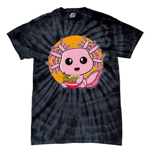 Girls Teens Kawaii Axolotl Eating Ra Noodles Anime Lover Tie-Dye T-Shirt