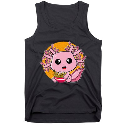 Girls Teens Kawaii Axolotl Eating Ra Noodles Anime Lover Tank Top