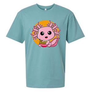 Girls Teens Kawaii Axolotl Eating Ra Noodles Anime Lover Sueded Cloud Jersey T-Shirt