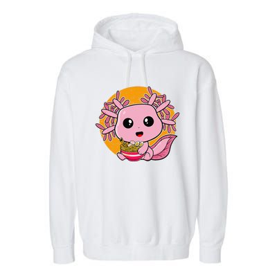 Girls Teens Kawaii Axolotl Eating Ra Noodles Anime Lover Garment-Dyed Fleece Hoodie