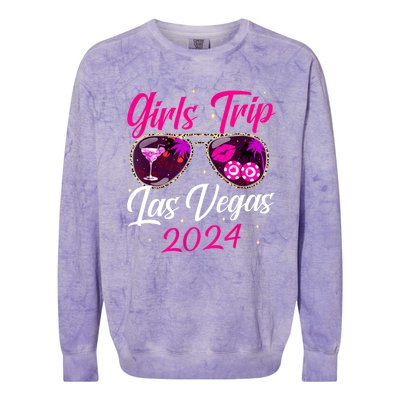 Girl Trip Las Vegas 2024 Nevada Vacation Birthday Trip Colorblast Crewneck Sweatshirt