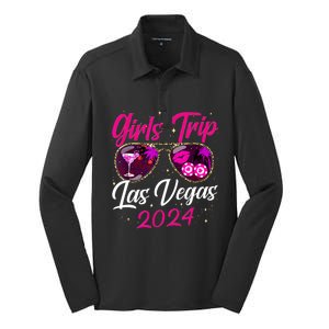 Girl Trip Las Vegas 2024 Nevada Vacation Birthday Trip Silk Touch Performance Long Sleeve Polo