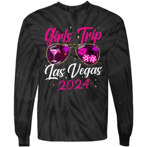 Girl Trip Las Vegas 2024 Nevada Vacation Birthday Trip Tie-Dye Long Sleeve Shirt