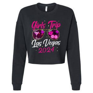 Girl Trip Las Vegas 2024 Nevada Vacation Birthday Trip Cropped Pullover Crew