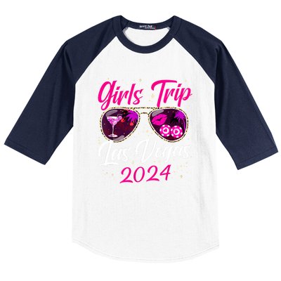 Girl Trip Las Vegas 2024 Nevada Vacation Birthday Trip Baseball Sleeve Shirt