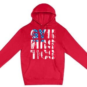 Gymnastics Team Lovers American Flag Usa Gymnast Premium Pullover Hoodie