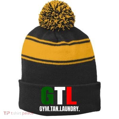 Gym Tan Laundry GTL New Jersey Garden NJ Shore Italian Flag Stripe Pom Pom Beanie