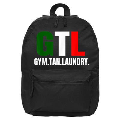 Gym Tan Laundry GTL New Jersey Garden NJ Shore Italian Flag 16 in Basic Backpack