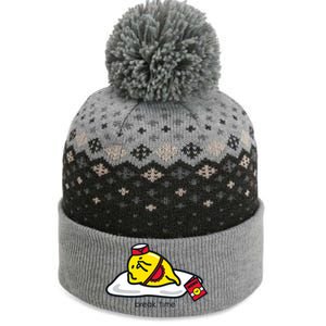 Gudetama The Lazy Egg Diner Server Break Time The Baniff Cuffed Pom Beanie