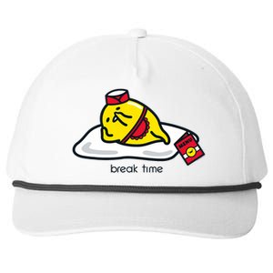 Gudetama The Lazy Egg Diner Server Break Time Snapback Five-Panel Rope Hat