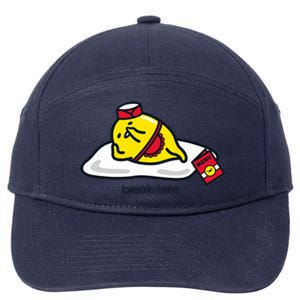 Gudetama The Lazy Egg Diner Server Break Time 7-Panel Snapback Hat