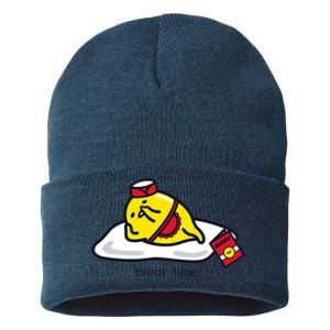 Gudetama The Lazy Egg Diner Server Break Time Sustainable Knit Beanie