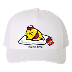 Gudetama The Lazy Egg Diner Server Break Time Yupoong Adult 5-Panel Trucker Hat