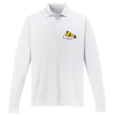 Gudetama The Lazy Egg Diner Server Break Time Performance Long Sleeve Polo