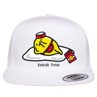 Gudetama The Lazy Egg Diner Server Break Time Flat Bill Trucker Hat