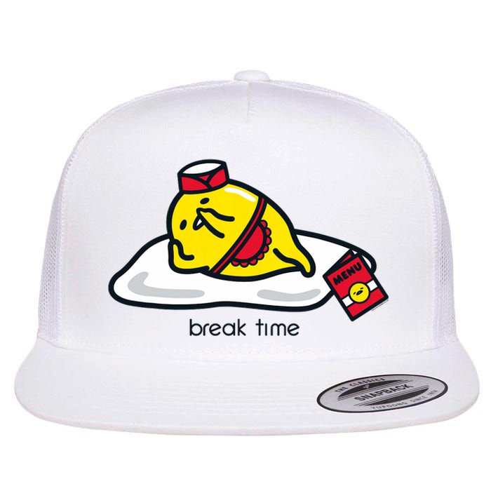 Gudetama The Lazy Egg Diner Server Break Time Flat Bill Trucker Hat