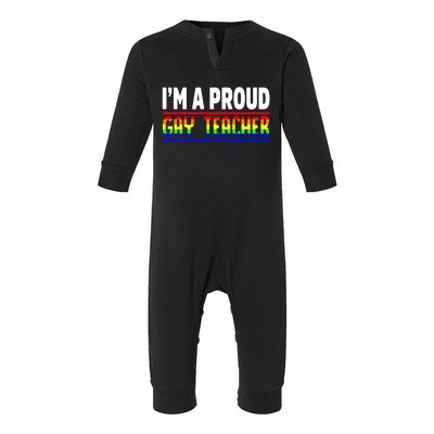 Gay Teacher Lgbt Pride Month Ally Proud Lgbtqia Gift Infant Fleece One Piece