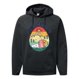 Gudetama the Lazy Egg Camping Going Nowhere Performance Fleece Hoodie