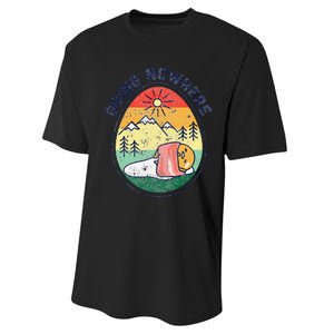 Gudetama the Lazy Egg Camping Going Nowhere Performance Sprint T-Shirt