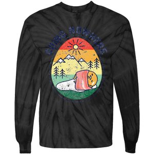 Gudetama the Lazy Egg Camping Going Nowhere Tie-Dye Long Sleeve Shirt