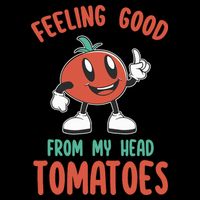 Groovy Tomato Lover Vegan Feeling Good From My Head Tomatoes Flexfit Unipanel Trucker Cap