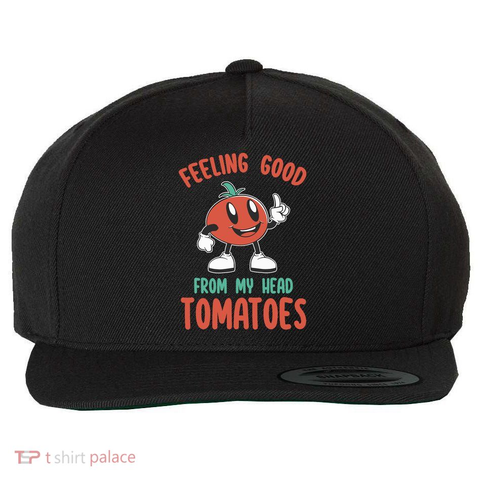 Groovy Tomato Lover Vegan Feeling Good From My Head Tomatoes Wool Snapback Cap