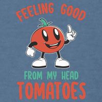 Groovy Tomato Lover Vegan Feeling Good From My Head Tomatoes Garment-Dyed Sweatshirt