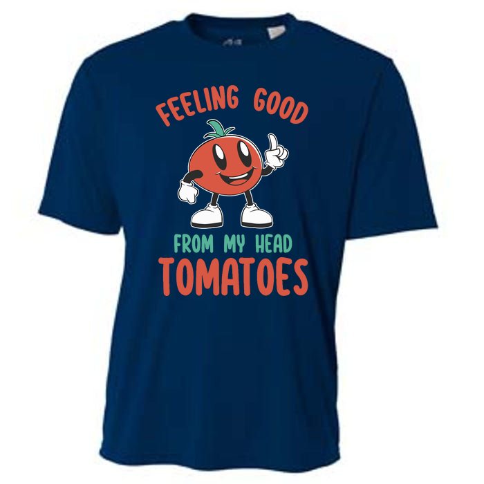 Groovy Tomato Lover Vegan Feeling Good From My Head Tomatoes Cooling Performance Crew T-Shirt