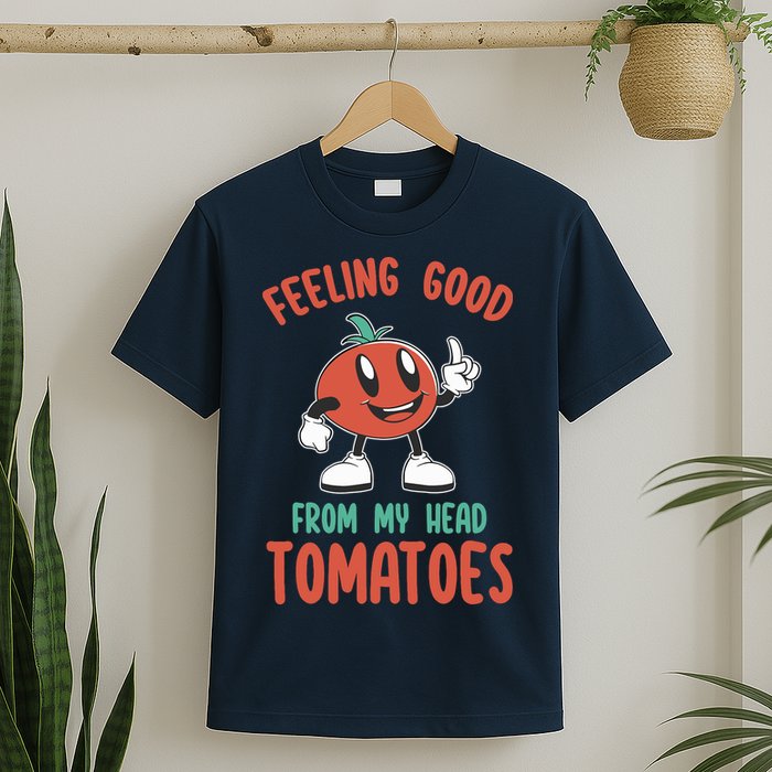 Groovy Tomato Lover Vegan Feeling Good From My Head Tomatoes T-Shirt