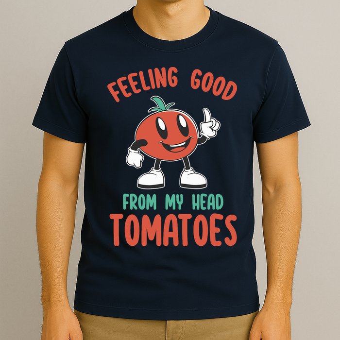 Groovy Tomato Lover Vegan Feeling Good From My Head Tomatoes T-Shirt