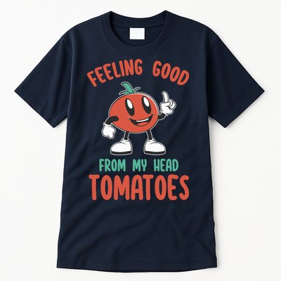 Groovy Tomato Lover Vegan Feeling Good From My Head Tomatoes Tall T-Shirt