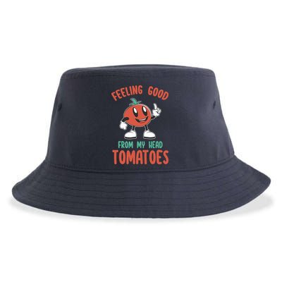 Groovy Tomato Lover Vegan Feeling Good From My Head Tomatoes Sustainable Bucket Hat