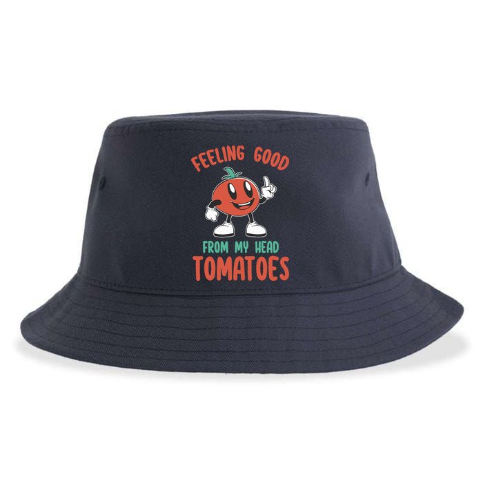 Groovy Tomato Lover Vegan Feeling Good From My Head Tomatoes Sustainable Bucket Hat