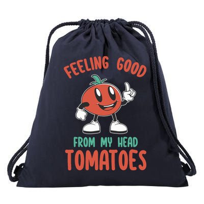 Groovy Tomato Lover Vegan Feeling Good From My Head Tomatoes Drawstring Bag