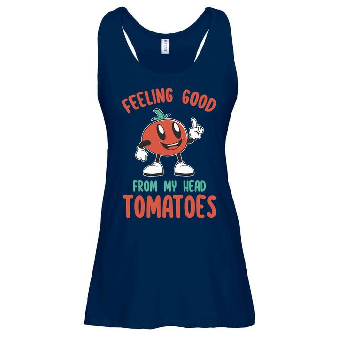 Groovy Tomato Lover Vegan Feeling Good From My Head Tomatoes Ladies Essential Flowy Tank