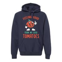 Groovy Tomato Lover Vegan Feeling Good From My Head Tomatoes Premium Hoodie