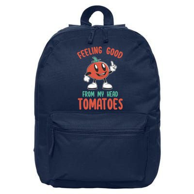 Groovy Tomato Lover Vegan Feeling Good From My Head Tomatoes 16 in Basic Backpack