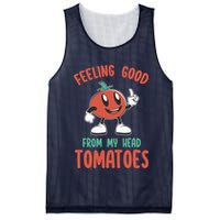 Groovy Tomato Lover Vegan Feeling Good From My Head Tomatoes Mesh Reversible Basketball Jersey Tank