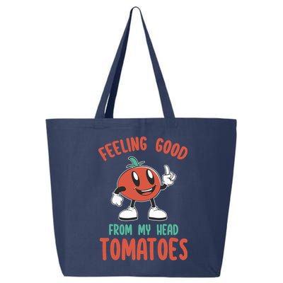 Groovy Tomato Lover Vegan Feeling Good From My Head Tomatoes 25L Jumbo Tote