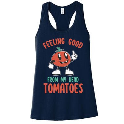 Groovy Tomato Lover Vegan Feeling Good From My Head Tomatoes Womens Tank Top