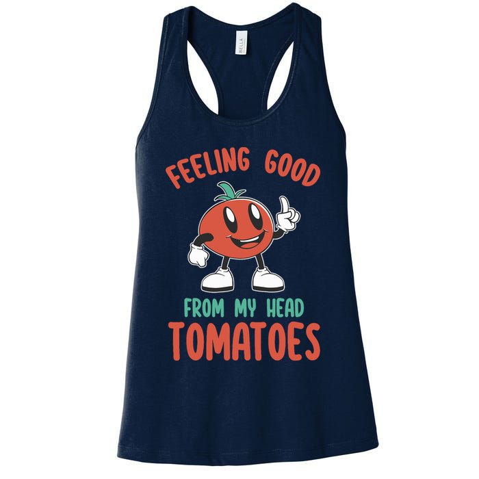 Groovy Tomato Lover Vegan Feeling Good From My Head Tomatoes Womens Tank Top