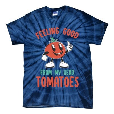 Groovy Tomato Lover Vegan Feeling Good From My Head Tomatoes Tie-Dye T-Shirt