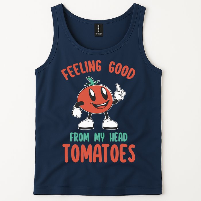 Groovy Tomato Lover Vegan Feeling Good From My Head Tomatoes Tank Top